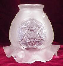 Art Deco Lamp Shade Clear Frosted Glass Star of David Table Stand Ceiling #184