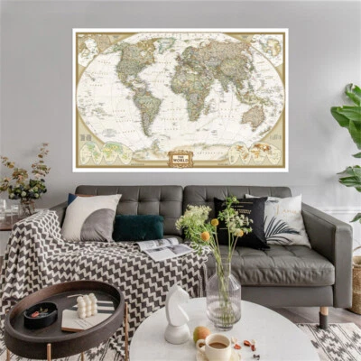 Mapa del mundo del país de 7x5 pies 5x3 pies con impresiones de póster de arte de la ciudad decoración de pared Foto 1 de 4