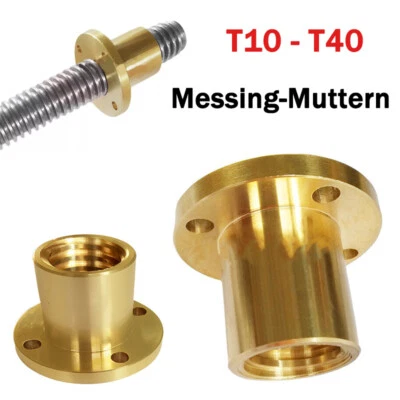 T10-T40 Rund Flansch Muttern Trapezgewindemuttern Messing Muttern Rechts Gewinde - Bild 1 von 4