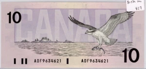 1989 Bank of Canada $10 Banknote - UNC - SN: ADF9634621 - Picture 1 of 2