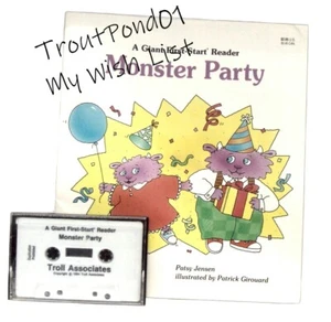 Monster Party Illustrated Children's Book + Audio Cassette Tape Early Reader - Imagen 1 de 3