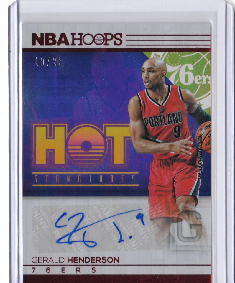 16/17 Panini Hoops Hot Signatures Red Hot Auto Gerald Henderson #39 76ers /25 - Image 1 of 1