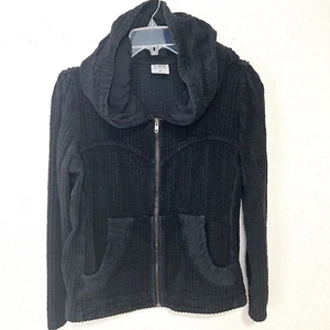 Witchy Goth Hoodie Jacket Black Corduroy Full Zip Deep Hood Dark Academia Size M - Picture 1 of 14
