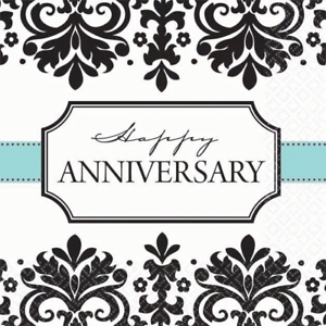 Servietten Anniversary Love Forever & Always Getränke Servietten 16ct - Bild 1 von 1