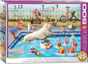 Eurographics 500 Piece Large Format Jigsaw Puzzle - Crazy Pool Day - Picture 1 of 1