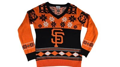San Francisco Giants Fan, Sweater Womans L Holiday/Winter, Snowflake Pattern - Image 1 of 4