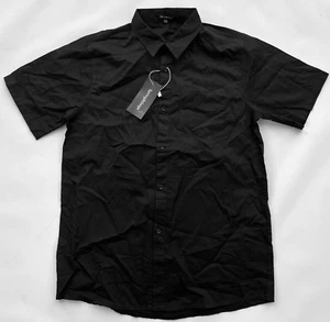 SPRING & GEGE Black Button Front Short Sleeve Shirt Youth Boy's XXL (13-14) NEW - Picture 1 of 3