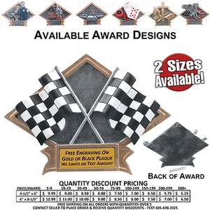 Resin Trophy Diamond Free Custom Plates Police Fire Religious Racing Car Show - Picture 1 of 7