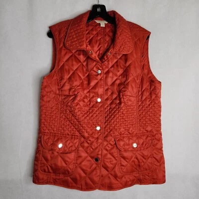 Chaleco acolchado para mujer Laura Ashley medio naranja quemado frente a presión Foto 1 de 4