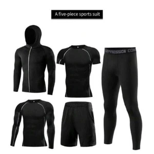 Set Allenamento Uomo 5 Pz Sport Fitness Corsa Allenamento Taglia M - Foto 1 di 4