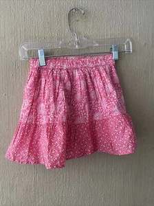 Gap Kids Girls Pink & White Floral Pull On Skirt Fully Lined Sz Small 6-7 - Picture 1 of 6