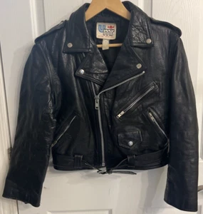 Giacca Moto Vintage UMR Pelle Nera Taglia M - Foto 1 di 21