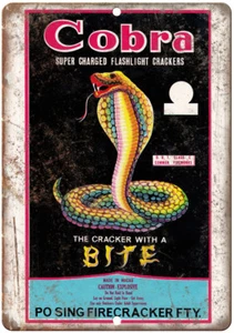 Cobra Firecracker Package Art 12" x 9" Reproduction Metal Sign ZD67 - Picture 1 of 1
