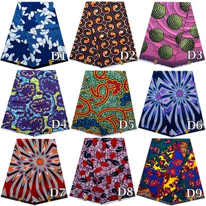 African PolyCotton Wax Print Fabric Ankara Sewing Crafting 6 Yards FREE Shipping - Picture 1 of 15