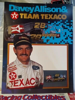 * Tarjeta postal DAVEY ALLISON BIG CARD más una guía de coleccionables de carreras de colección Foto 1 de 4
