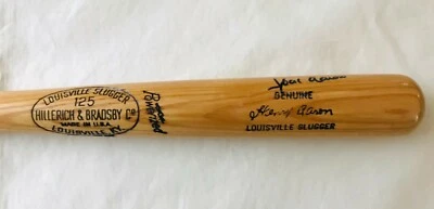 Bate modelo de juego firmado por Hank Aaron 35" Louisville Slugger H&B 125 A99 - Beckett Foto 1 de 4