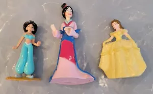 Disney Princess 2.5 To 4"PVC Figures / Cake Toppers - Jasmine, Belle, And Mulan  - Picture 1 of 8