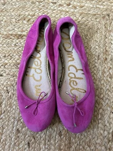 Sam Edelman Pink Suede Felicia Ballet Flats Label Size 37.5 UK 4.5 - Picture 1 of 4
