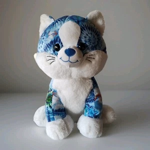 Peek-A-Boo Blue White Tie Dye Plush Husky Dog Puppy Blue Eyes Stuffed Animal 15" - Picture 1 of 13
