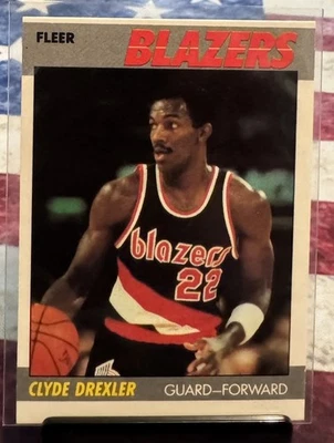 1987-88 Fleer Basketball Clyde Drexler #30 87 Portland Trailblazers - Image 1 of 2