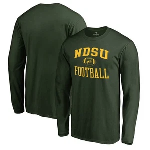 Men's Green NDSU Bison First Sprint Long Sleeve T-Shirt - Picture 1 of 3