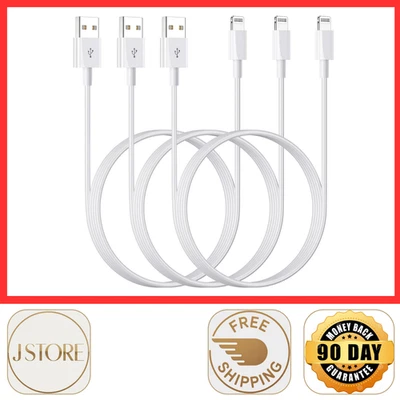 USB a to Lightning Cable 3ft 3pack Apple Mfi Certified Apple Lightning Iphone... - Image 1 of 4