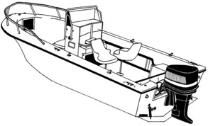 7.6oz STYLED TO FIT BOAT COVER V-HULL CENTER CONSOLE FISHING 21'6-22'6 RAILS O/B - Bild 1 von 14