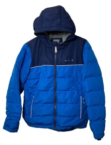 Eddie Bauer Boys Blue Down Filled Fleece Lined Puffer Jacket (Size Large 14) - Picture 1 of 6