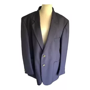 Farah navy Blazer Size 48 Blue single breasted suit jacket button up wool blend - Picture 1 of 12