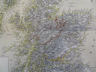 Kingdom of Scotland Edinburg Glasgow Aberdeen 1885 Flemming detailed map - Image 1 of 4