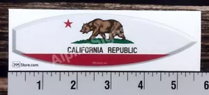 Calcomanía pegatina con forma de tabla de surf con bandera de California - Imagen 1 de 1