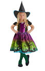Ombre Witch Girls Halloween Fancy Dress Witches Childrens Kids Costume Outfit