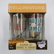 Yellowstone Shot Glass Gift Set For 4  Glassware by Zak! 2oz each Brand New