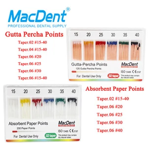 120Pcs MacDent Dental Gutta Percha Points Obturation Endo Color .02/.04/.06 - Picture 1 of 18