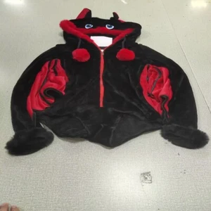 Black Red Bat Style Hooded Bodysuit Set - Picture 1 of 1