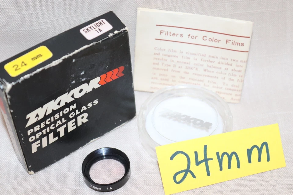 NEW Vtg ZYKKOR  24mm SKYLIGHT 1A FILTER Japan 24mm Thread Sky 1A Filter - MINT - Image 1 of 4