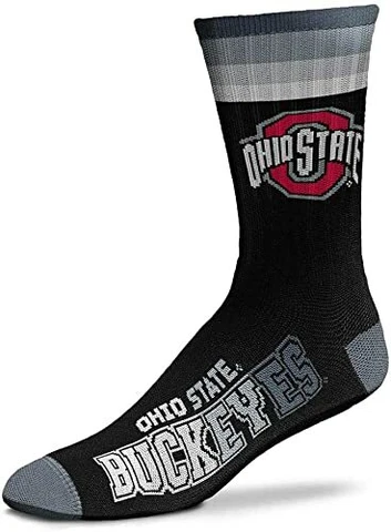Ohio State Buckeyes Black & Gray Platinum Deuce Crew Socks Cover