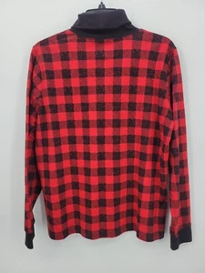 LL Bean Oberteil Damen Large rot schwarz Büffel kariert Rollkragen Langarm Pullover - Bild 1 von 8