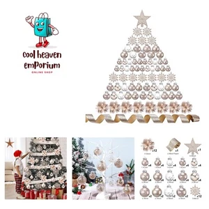 74 Pcs Christmas Ball Ornaments Set Plastic Shatterproof Christmas Tree Decor... - Picture 1 of 7