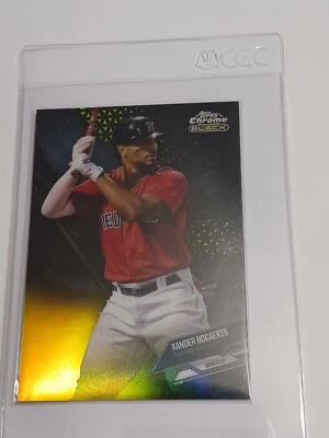 2021 Topps Chrome Black #18 Xander Bogaerts Atomic Green Refractor /50 - Image 1 of 4