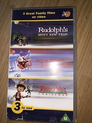 Warner Bros Christmas vhs Rudolph’s Shiny New Nose Pinocchios Christmas Santa - Image 1 of 4