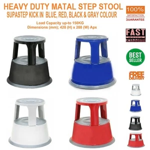 High Quality Heavy Duty Step Foot Kick Stool with Castors Retail For Office/Shop - Picture 1 of 5