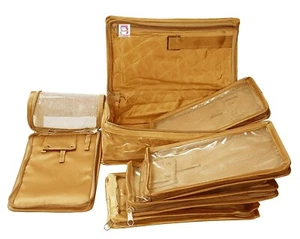 Satin Makeup Pouches Cosmetic Necklace Rings Vanity Case Jewellery Organizer Box - Picture 1 of 10