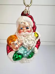 Christopher Radko ONEZIE TWOSOME Santa Baby 2001 adorno de Navidad de vidrio - Imagen 1 de 4