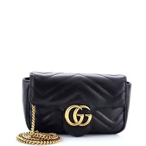 Gucci GG Marmont Flap Bag Matelasse Leather Super Mini - Picture 1 of 6