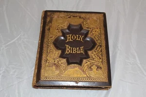 New Devotional and Practical Pictorial Family Holy Bible Saleman's Sample 1880s - Picture 1 of 12