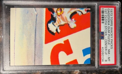 1973 Wacky Packages Cloth Gadzooka Gum Puzzle Center Left 1st PSA 8 NM-MT Card - Image 1 of 4
