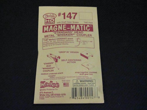 Kadee #147 Whisker Metal Couplers - HO Scale, Medium Underset, 2 Pairs, Unassembled, For Model Railroads
