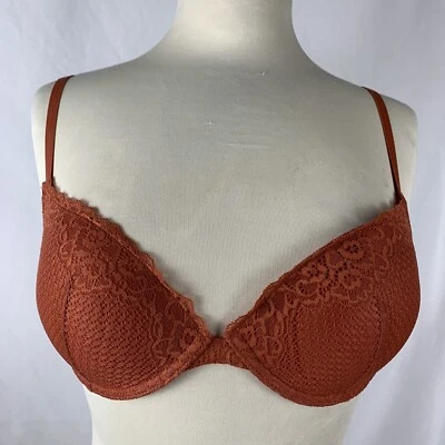 Sujetador H&M 34C Naranja Quemado Acolchado Encaje Push Up Sujetador Sumergible  Foto 1 de 4