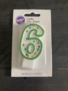 # 6 Birthday Anniversary Candle Cake Topper Number 6 Candle Wilton - Picture 1 of 1